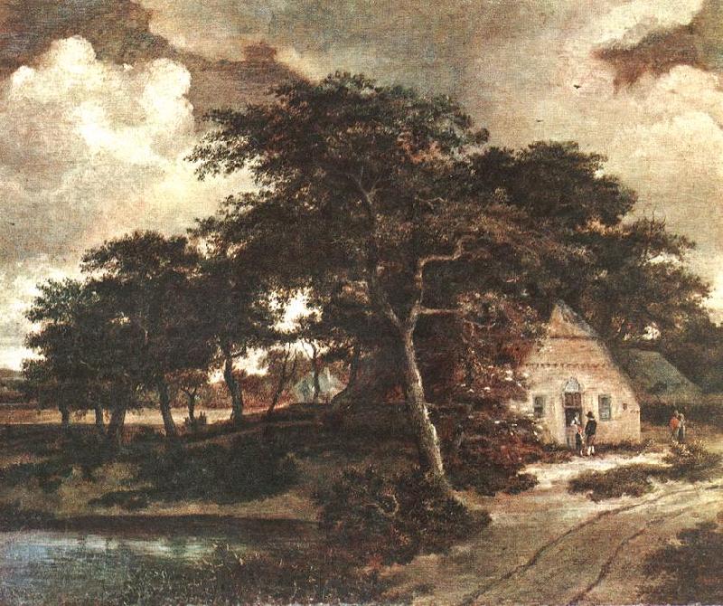 HOBBEMA, Meyndert Landscape with a Hut f Norge oil painting art